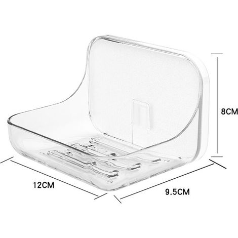 Égouttoir mural à ventouses pour salle de bain, fixation sans perçage, rangement pour savon mural, gain de place (1/5)