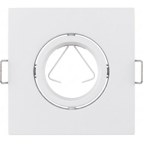 Portalámpara Empotrable Cuadrado Casquillo GU10 IP20 Blanco 10.3x10.3x4cm SECOM