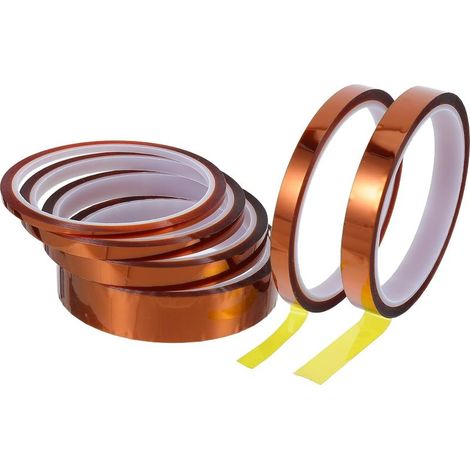 rotoli di nastro adesivo in poliimmide resistente alle alte temperature, 33 m ciascuno, larghezze da 0,3 a 2 mm, nastro isolante termico autoadesivo per sublimazione (1/5)