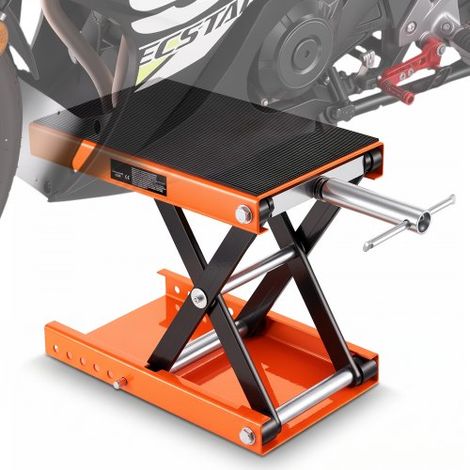 Cric de Moto à Ciseaux 500 kg Hauteur de Levage 9,5-35 cm Pont Élévateur Plate-Forme Antidérapante 36,5x22 cm Table Élévatrice Moto avec Poignée 13 cm pour Entretien Quad ATV Atelier (1/4)
