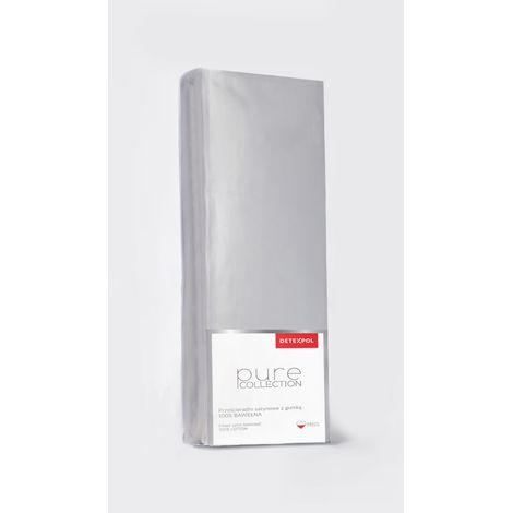 Satin Spannbettlaken 220x200 Hellgrau (1/4)