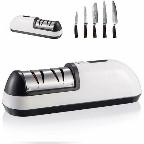 Afilador de cuchillos de cocina eléctrico 2 en 1, afilador de dos etapas (1/4)