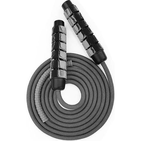 Corde à Sauter - Câble Coton 9 mm - Poignées Antidérapantes avec Roulements à Billes - Ajustable - Pour Entraînement Cardio, Boxe, Crossfit - 1 Pièce (1/5)