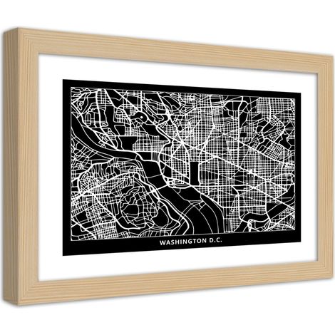 Quadro con cornice, Pianta della città di Washington - 90x60 (1/5)