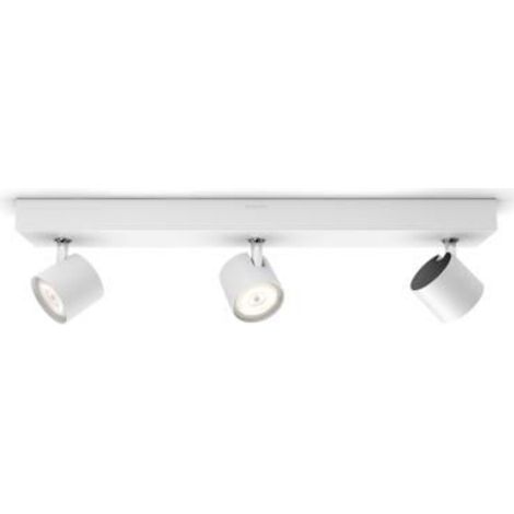Philips Lighting Faretti Star, 3 Punti Luce Orientabili, LED integrato, 5W, Base Rettangolare, Bianco (1/4)