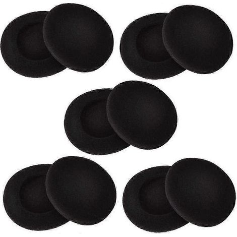 Coussinets d'oreille en mousse de 5 cm (2 pouces), compatibles avec les casques Sennheiser et autres, 5 paires, noirs. (1/5)