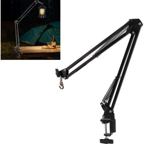 Support de lanterne de camping pliable à angle réglable, poteau de suspension portable en alliage d'aluminium pour lampe de pique-nique en extérieur et en intérieur,DUBUNS (1/4)