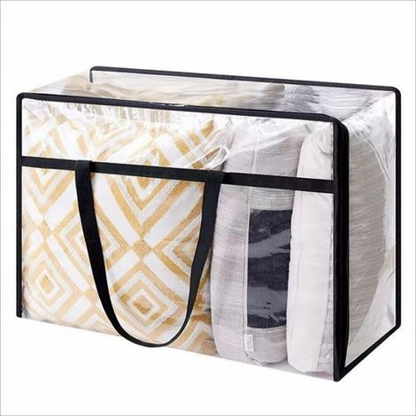 Sac de rangement transparent à fermeture éclair,sac anti-poussière de grande capacité 40L,adapté au rangement des vêtements,des jouets,etc (1/5)