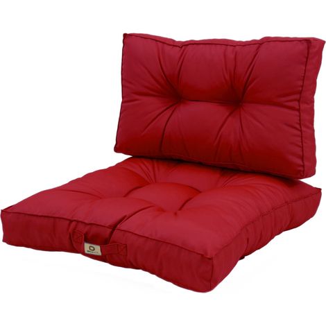 Coussins pour salon de jardin capitonné 50x50cm rouge
