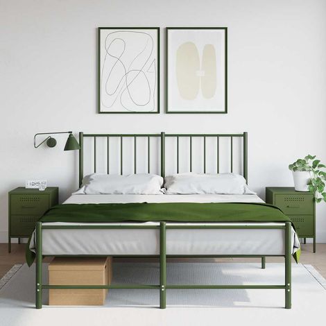 Bedside Cabinets 2 pcs Olive Green 36x39x50.5 cm Steel vidaXL