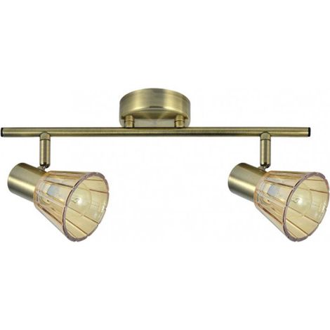 Lampe abrila deux spots ambre 36.5 cm métal verre (1/2)