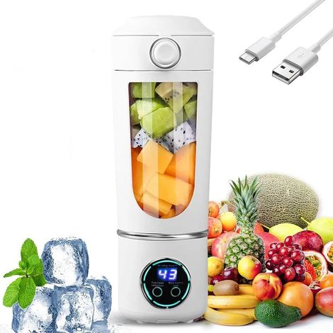 Robot da cucina portatile mini con 12 lame in acciaio inox, display digitale e capacità di 700 ml. (1/4)