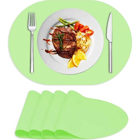 4 sottopentole silicone ovale antiscivolo Verde 43x30 cm (1/5)