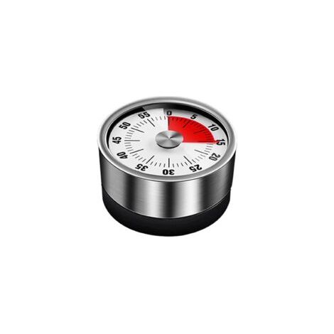 Temporizador, temporizador mecánico de cocina, temporizador magnético adsorbible, indicador de tiempo restante con alarma sonora, temporizador magnético, temporizador de cocina - Crezuo