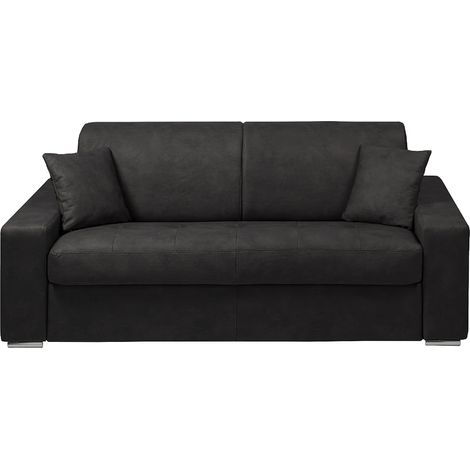 Divano letto a ribalta 3 posti in tessuto Antracite - Materasso larghezza 140 cm - Materasso 14 cm - EMIR (1/3)