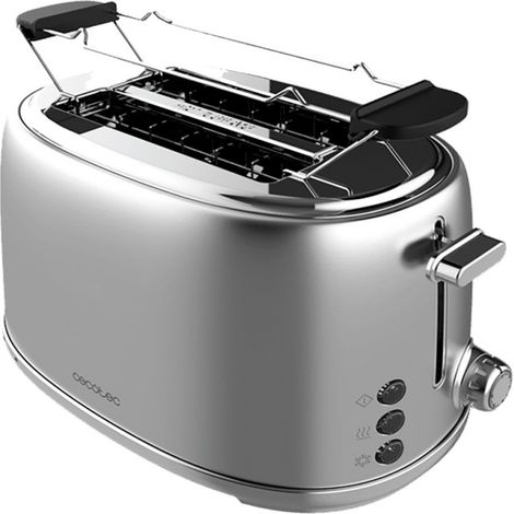 Tostador 2 Ranuras 980W Cecotec Toast&Taste 1000 Retro Double Inox