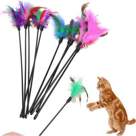 Jouet pour chat avec plumes et clochette (1/5)