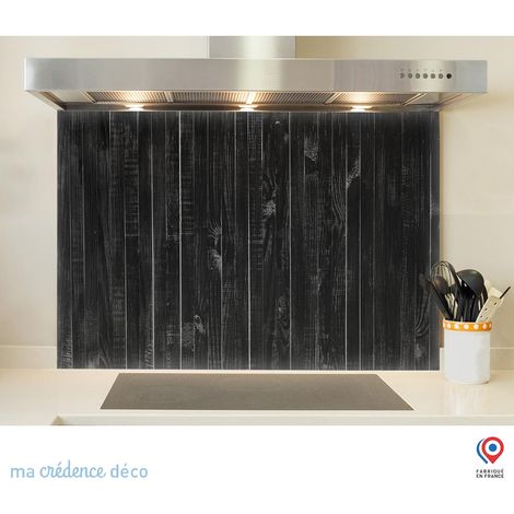 Fond de hotte : Bois peint en noir - Alu composite - 60 cm - 45 cm (1/5)
