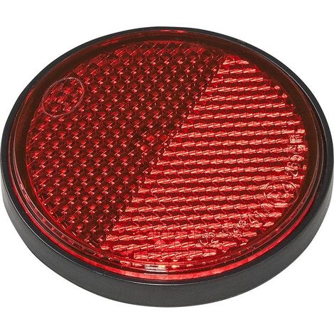 Reflector rojo 58mm autoadhesivo con placa base