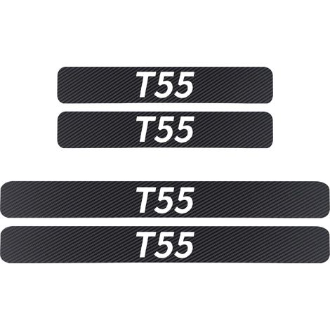 (Logo blanc,pour T55) Pour FAW Besturn T99 T77 Hongqi H9 HS5 HS7 HS9 H5 HS3 : autocollants de seuil de porte/pédale en fibre de carbone,accessoires auto (1/3)