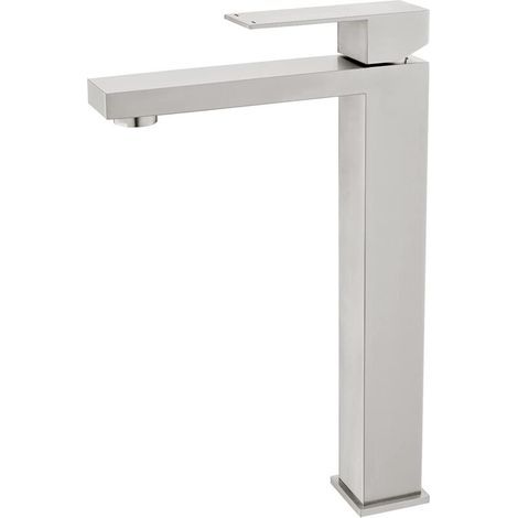 Goldener Kaskaden-Waschbeckenmischer, Badezimmer-Kaskadenmischer mit hohem Auslauf, einstellbarer Warm- und Kaltwasser-Mischer, Edelstahl-Badezimmermischer (1/4)