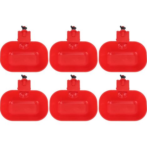 Bols à boire automatiques pour volaille, grand bol d'eau épais en ABS pour chat, chien, poulet, canard, filetage mâle G1/8, 6 pièces (1/5)