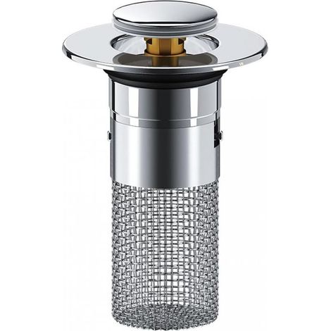 1 bouchon de lavabo, filtre de vidange escamotable en acier inoxydable 304, profondeur 8 mm, compatible avec 99 % des éviers (1/5)