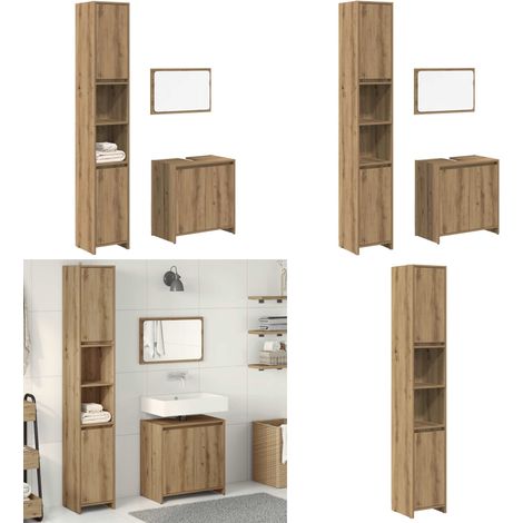 3-tlg. Badmöbel-Set Artisan-Eiche Holzwerkstoff - Badmöbel Set - Holzwerkstoff (1/5)