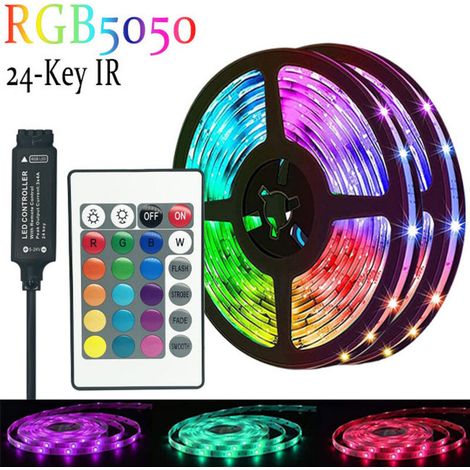 Bande Lumineuse LED 10m Dimmable Bande Lumineuse RGB Multicouleur avec Télécommande (1/4)