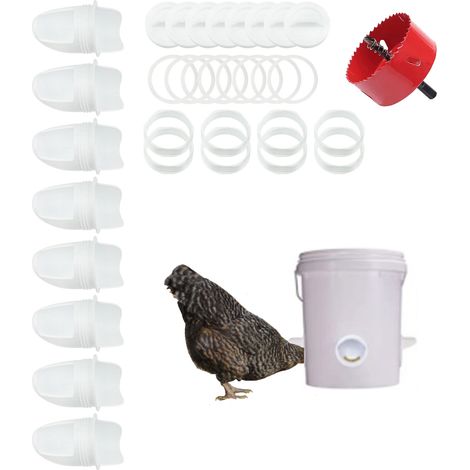 Kit de alimentación automática DIY – Porción por gravedad – ABS + Hierro – Blanco – Tamaño 9 cm/14 cm