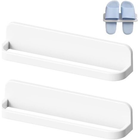 2 Pieces Support de Chaussure Mural Pliable, Porte Chaussures En Plastique Suspendre, Étagères à Chaussures pour Montage Mural, Fixation Murale Étagère à Chaussures, Porte Chaussures Sans Per (1/5)