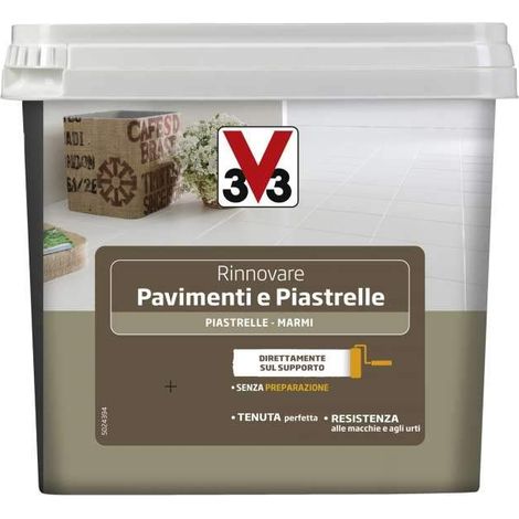 V33 SMALTO RINNOVARE PAVIMENTI E PIASTRELLE BIANCO PIUMA SATINATO 0,75 LT