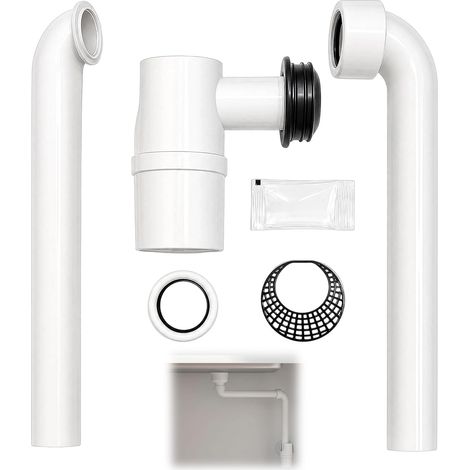 1 1/4 Pouce Siphon Lavabo, Siphon Evier Gain de Place Réglable à 360° (1/5)