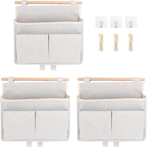 Ensemble De 3 Organisateurs Suspendus, Rangement Mural Et De Porte, Idéal Pour La Maison, Le Bureau, La Salle De Bain Et La Chambre D'enfant. Couleur : Beige. (1/5)