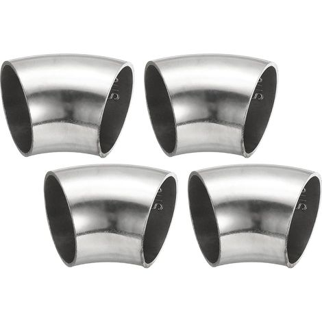 4pcs Coude À 45 Degrés Avec Mandrin, 60mm Diamètre Extérieur Acier D'Échappement Raccord De Tuyauterie Inoxydable 304 Pour Tuyau - 30 mm (1/5)