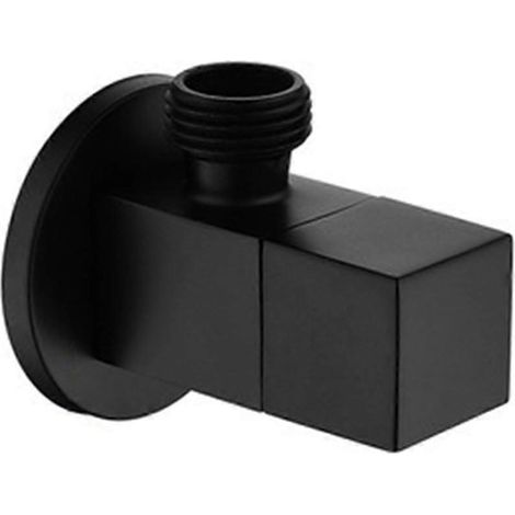 Robinet d'angle en laiton G1/2 carré pour chauffe-eau, WC et lavabo, noir (1/5)