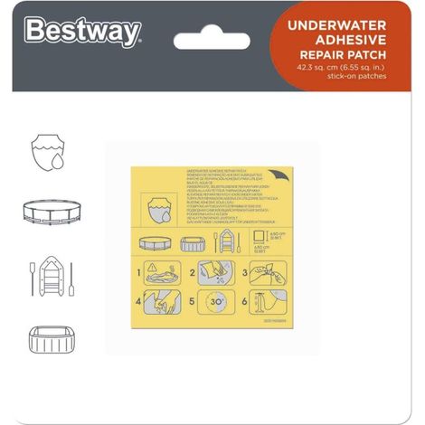 Bestway Lot de 10 rustines de réparation étanches adhésives (1/5)