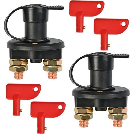 2pcs Isolateur Interrupteur de Batterie,Automobile Coupe-Batterie Isolateur Couper Off Puissance pour Auto Voiture Bateau Camion Véhicules (1/5)
