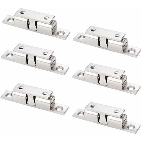 6er-Pack verstellbare Kupfermagnete, Magnetverschlüsse mit Schrauben, Doppelkugelverschluss für Kleiderschrank, Schrankmöbel, Garderobe (Silber)