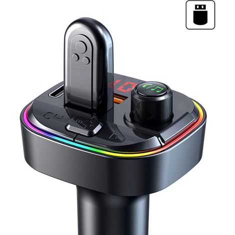 Autoradio Bluetooth avec double port USB Type-C, protection contre les surtensions et lecteur MP3 pour véhicule. (1/5)