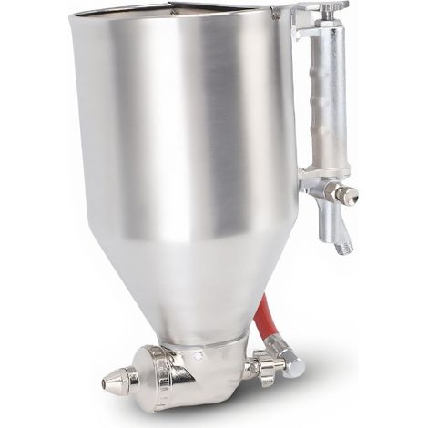 Pulvérisateur de Mortier de Ciment, Pistolet de Pulvérisation à Trémie D'air en Acier Inoxydable avec 6 Buses Interchangeables pour Peinture Murale Extérieure, Peinture Texturée