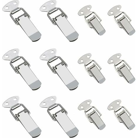 12 Pièces Serrure De Tension Verrouillage De Levier De Verrouillage De Boîte En Acier Inoxydable Avec Haute Étanchéité Pour Coffre-fort De Coffre De Tiroir De Boîte À Outils(2 Tailles)-LIAIKI (1/5)