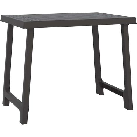 Table de jardin,Table de camping anthracite 79x56x64 cm PP aspect de bois CFW79658 (1/5)