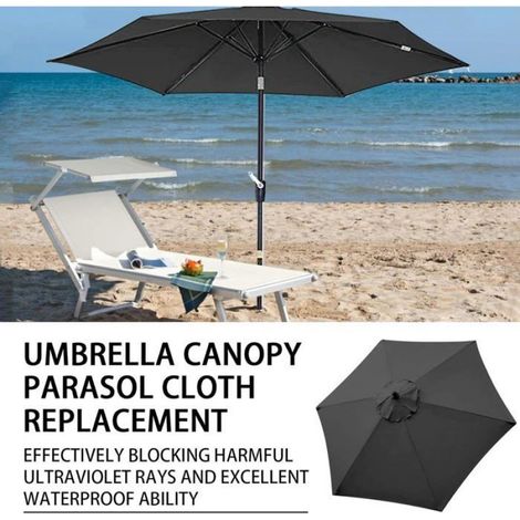 Toile de rechange pour parasol - - Protection UV 30+ - Imperméable - 3 mètres - 8 os - Ventilation supérieure (1/5)