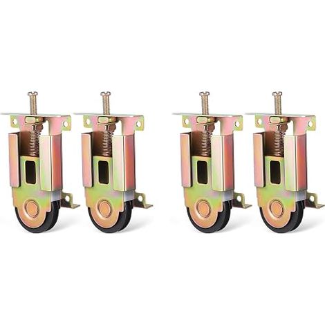 POPETPOP Lot De 4 Roulettes De Porte Placard : Roulettes Coulissantes Remplacement À Roulement À Billes, Pour Portes Miroir Cadre En Bois En Métal (1/5)