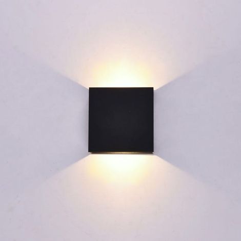 Applique LED murale aluminium noir 10W chambre couloir, éclairage chaud 3000K, design moderne, lot de 1 (1/5)