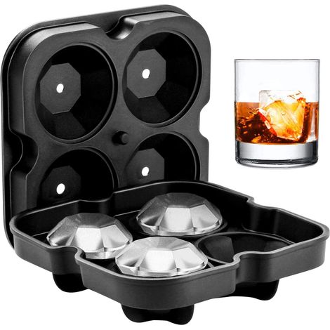 Set of 4 silicone ice cube trays with giant 3D rhinestones (1/5)