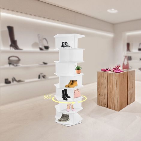 7 Lagen große Kapazität drehbare Schuhhalter, unabhängige, Boden-Display-Ständer, kreative rechte Sechseck, 30  30  165,5 cm