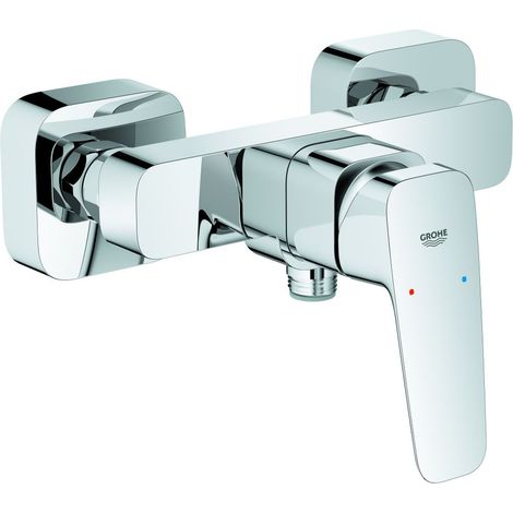 Grohe Cubeo Einhand-Brausebatterie, Wandmontage, mit S-Anschlüsse, Wandrosette, eigensicher, Chrom, 1018240000 (1/3)