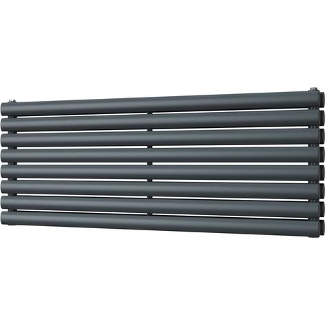 Omeara Axis - Anthracite Horizontal Radiator H464mm x W1200mm Double Panel (1/3)